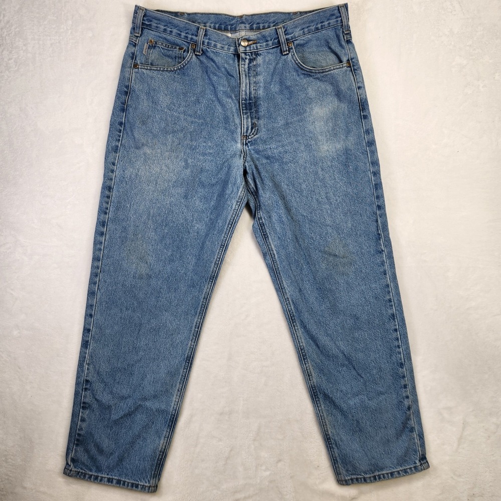 Carhartt Mens Relaxed Fit Blue Denim Jeans Size 38x30 Workwear Casual